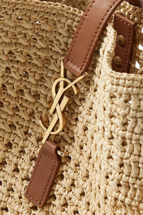 st laurent raffia pouch